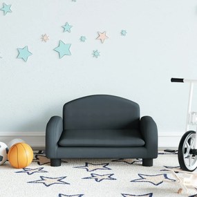 Canapea pentru copii, gri inchis, 50x40x30 cm, material textil