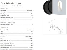 Spot LED incastrabil iluminat trepte scara exterior, IP44 Via Urbana alb MYO022-L3W