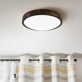 Plafonieră LED OAK SMOKY SLIM, 36 W, 230 V, 4000 K, Ø 37 cm, stejar/maro închis