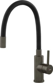 Baterie bucatarie cu pipa flexibila Ferro Zumba Gun Metal mat