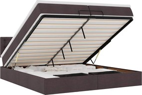vidaXL Cadru de pat otoman cu saltea țesătură maro închis 200x200 cm