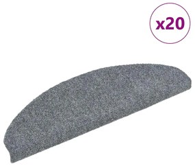 vidaXL Covorașe autoadezive pentru scări, 20 buc., 65x21x4 cm, gri deschis, semirotunde, mari