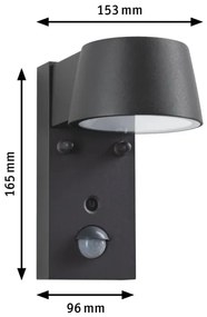 Aplică de exterior cu senzor Paulmann 94714 LED/6W IP44 CAPERA 230V