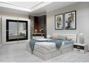 Set Mobila Dormitor Vanity Cu Pat 160 X 200 Cm, Dulap si 2 Noptiere