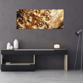 Tablou - Marmură cu auriu (120x50 cm)
