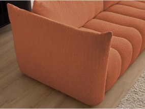 Canapea portocalie cu tapițerie din țesătură bouclé 234 cm Azra – Bobochic Paris