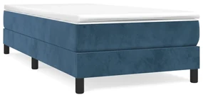 3144319 vidaXL Pat box spring cu saltea, albastru închis, 100x200 cm, catifea