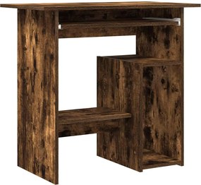 vidaXL Birou, stejar fumuriu, 80x45x74 cm, lemn prelucrat