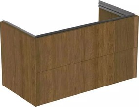 Dulap baza suspendat Ideal Standard Atelier Conca 2 sertare finisaj nuc inchis 100 cm