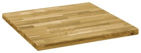 245999 vidaXL Blat de masă, lemn masiv de stejar, pătrat, 44 mm, 80x80 cm