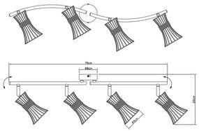 Globo 54814-4 - Lampă spot PURRA 4xE14/40W/230V