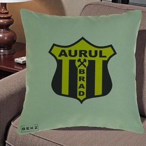 Perna Personalizata Aurul Brad Fotbal, 40x40 cm, Verde, Husa Detasabila, Perna Inclusa, BEKZ®