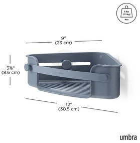 Raft pentru baie albastru autoadeziv/pentru colț din plastic reciclat Flex – Umbra