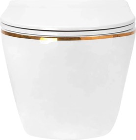 Vas WC suspendabil Rea Carlo Mini Tornado NF GOLD EDGE