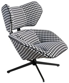 Fotoliu pivotant design LUX, Tesatura Alb-Negru, Armchair