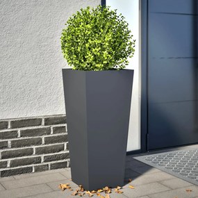 vidaXL Jardiniere de grădină, 2 buc., antracit, 35x35x75 cm, oțel