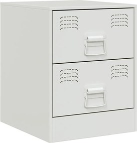 vidaXL Noptieră, alb, 34,5x39x44 cm, oțel