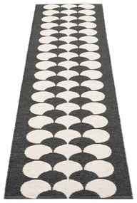 Covor tip traversă pentru interior și exterior negru/crem 70x250 cm Poppy Black Vanilla – Pappelina