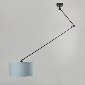 Lampă suspendată neagră cu umbră 35 cm albastru deschis reglabilă - Blitz I.