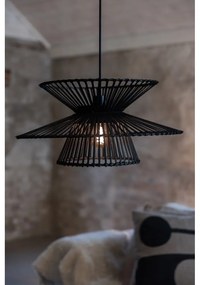 Lustră neagră cu abajur din bambus ø 57 cm Duplici – Markslöjd