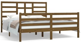 3105873 vidaXL Cadru de pat, maro miere, 160x200 cm, lemn masiv
