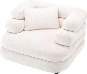 Fotoliu design LUX cu spatar rotunjit Malaga, Lyssa off-white