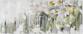 Tablou - Flori albe, vintage (120x50 cm)