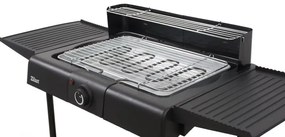 Gratar electric pe suport Zilan ZLN 3789, 2400W, 43x28 cm, Protectie vant, Reglarea gratarului, Negru
