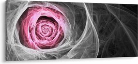 Tablou - Trandafir abstract, fucsia (120x50 cm)