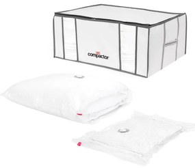 Cutie de depozitare pentru haine din material textil cu vacuum/cu pereți întăriți 65x45x26,5 cm Life – Compactor