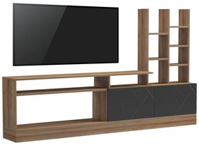 Set Living Seul Pal Finisaj Marmura Neagra-Stejar 170x25x100cm