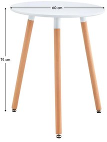 Masă de sufragerie Elcino (alb mat + fag) (pentru 1 osobu). 1116315