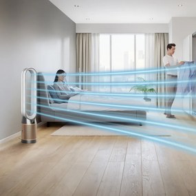 Resigilat: Purificator si racitor de aer Dyson Cool Formaldehyde™ TP09, 40W, 40 m², 10 viteze, Oscilatie, HEPA, Wi-Fi, LCD, Control vocal, Alb/Auriu