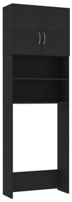 Dulap masina de spalat, negru, 64x25,5x190 cm, PAL Negru