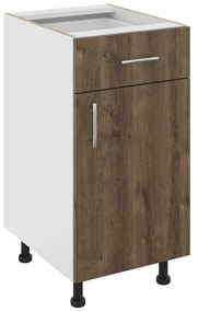 Corp Baza Karo, 1 Sertar, 1 Usa, Stejar Bronz/Alb, 40 x 50 x 80 cm