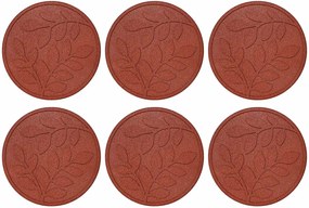 vidaXL Piatra de pași 6 pcs Roșu Ø 44 x 2 cm Cauciuc