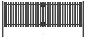 Poarta de gard gradina, antracit, 4 x 1,5 m, otel 4 x 1.5 m