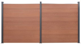 vidaXL Set panouri pentru gard, maro, 353x186 cm, WPC