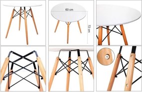 Masa de sufragerie alba OSLO 60x60