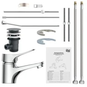 Eisl NI075VECR - Baterie pentru lavoar VERONA cu ventil de scurgere cu preaplin, crom lucios