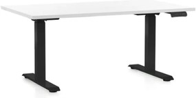 Masa inaltime reglabila OfficeTech D, 140 x 80 cm, bază neagră, alb
