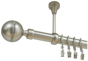 Galerie simpla tavan KALISTO CRYSTAL - 25mm - CROM MAT (Alege marime: 160 cm)
