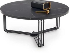 Masuta cafea ANTICA, negru cu efect de marmura/negru, 80x80x36 cm