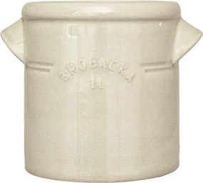 Ghiveci din ceramică glazurată manual 1L alb crem, „Brobacka"