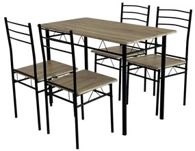 Set mobilier sufragerie Metabolicas (stejar sonoma + negru) (pentru 4 persoane). 1116415