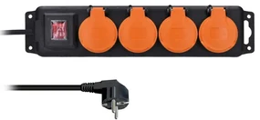 Cablu prelungitor 4Z - 3m, comutator, exterior, negru