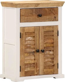 vidaXL Dulap, alb și maro, 55x30x73 cm, lemn masiv mango brut