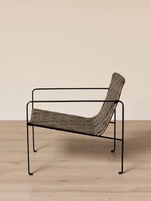 Fotoliu pentru exterior din rattan împletit cu structură metalică, „Marav”