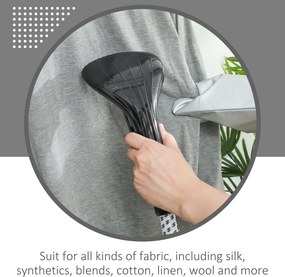 HOMCOM Aparat de Călcat Vertical cu Abur 1.4L cu Bară Extensibilă și 2 Roți Negru | Aosom Romania