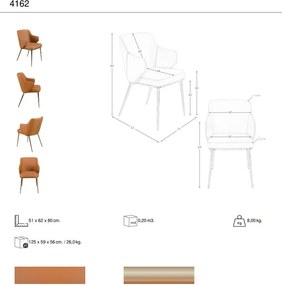 Scaun design LUX, Metal, Piele Sintetica 4162